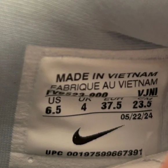 Nike Cortez By You Sneakers Shoes Custom FV9523 900 Size 6.5 White Baby Blue - Picture 6 of 7